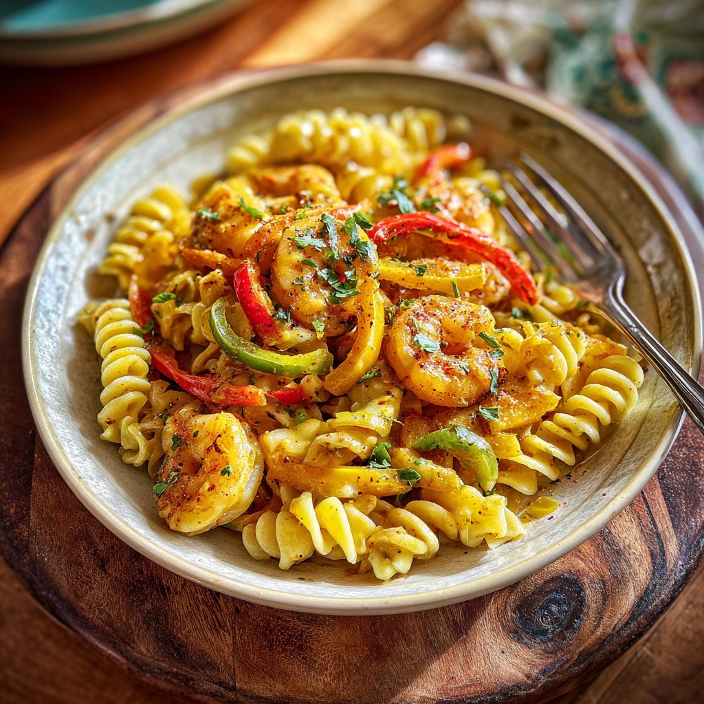 Curry Shrimp and Vegetable Pasta