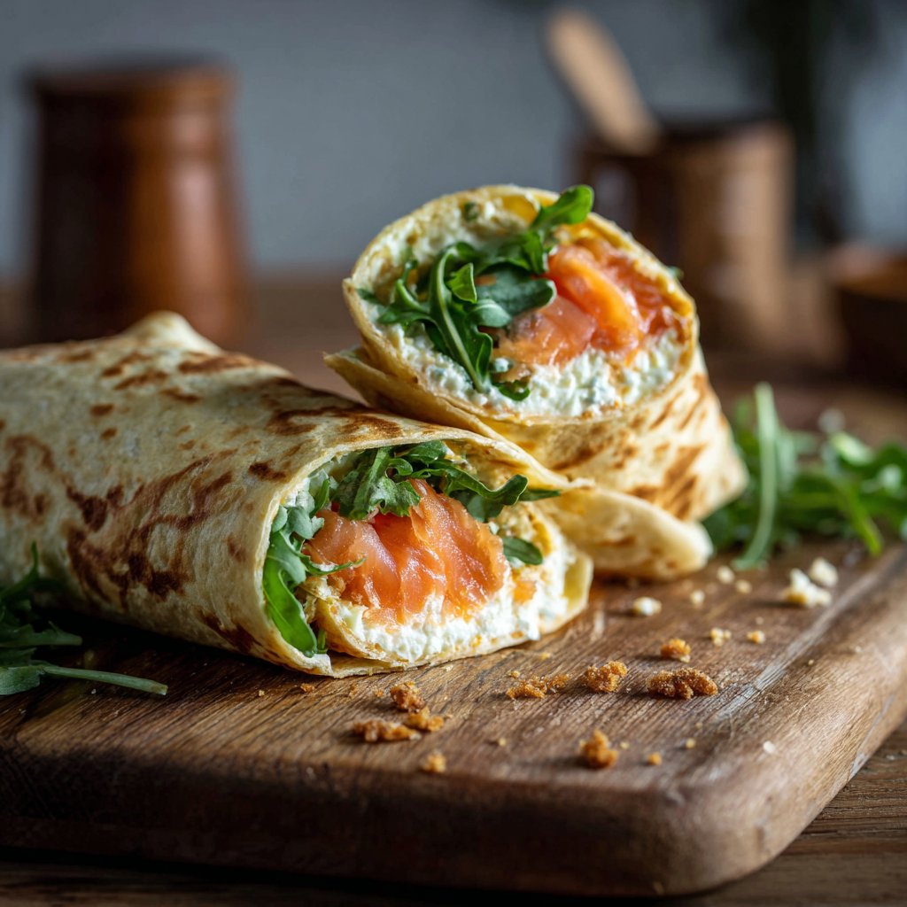 Salmon-Cream Cheese Breakfast Wrap