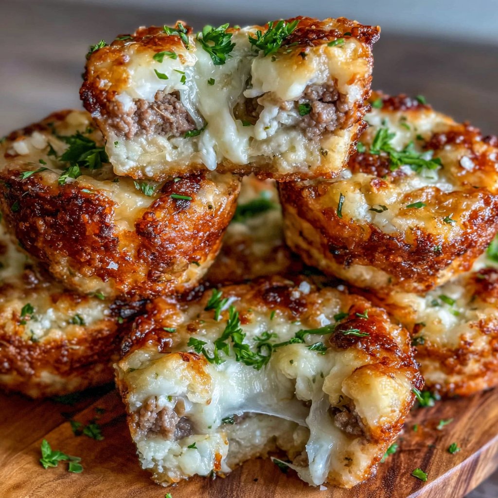 Garlic Parmesan Hamburger Bites