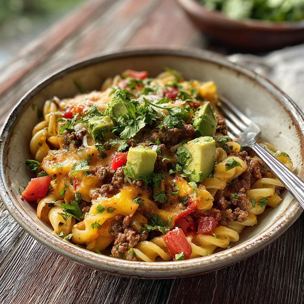 Savory Taco Pasta Bowl