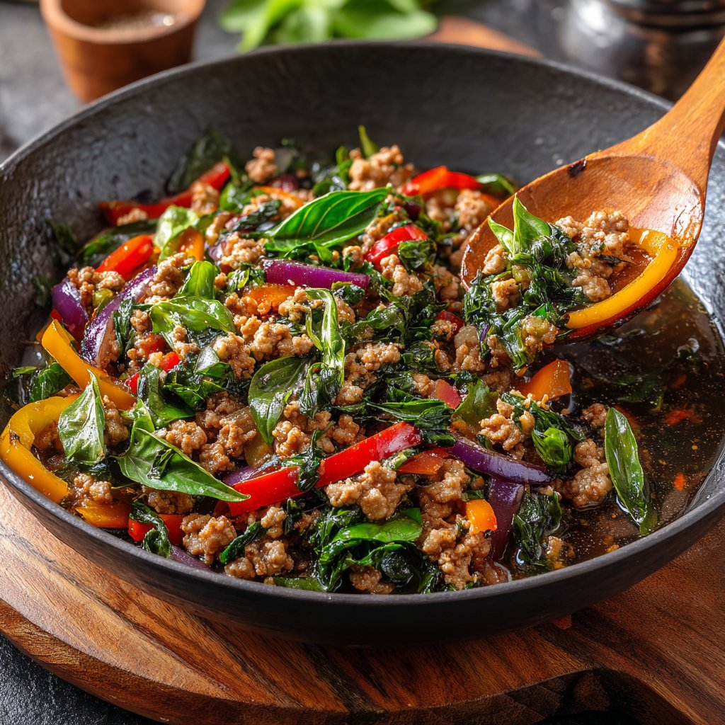 Thai Basil Ground Turkey Stir-Fry