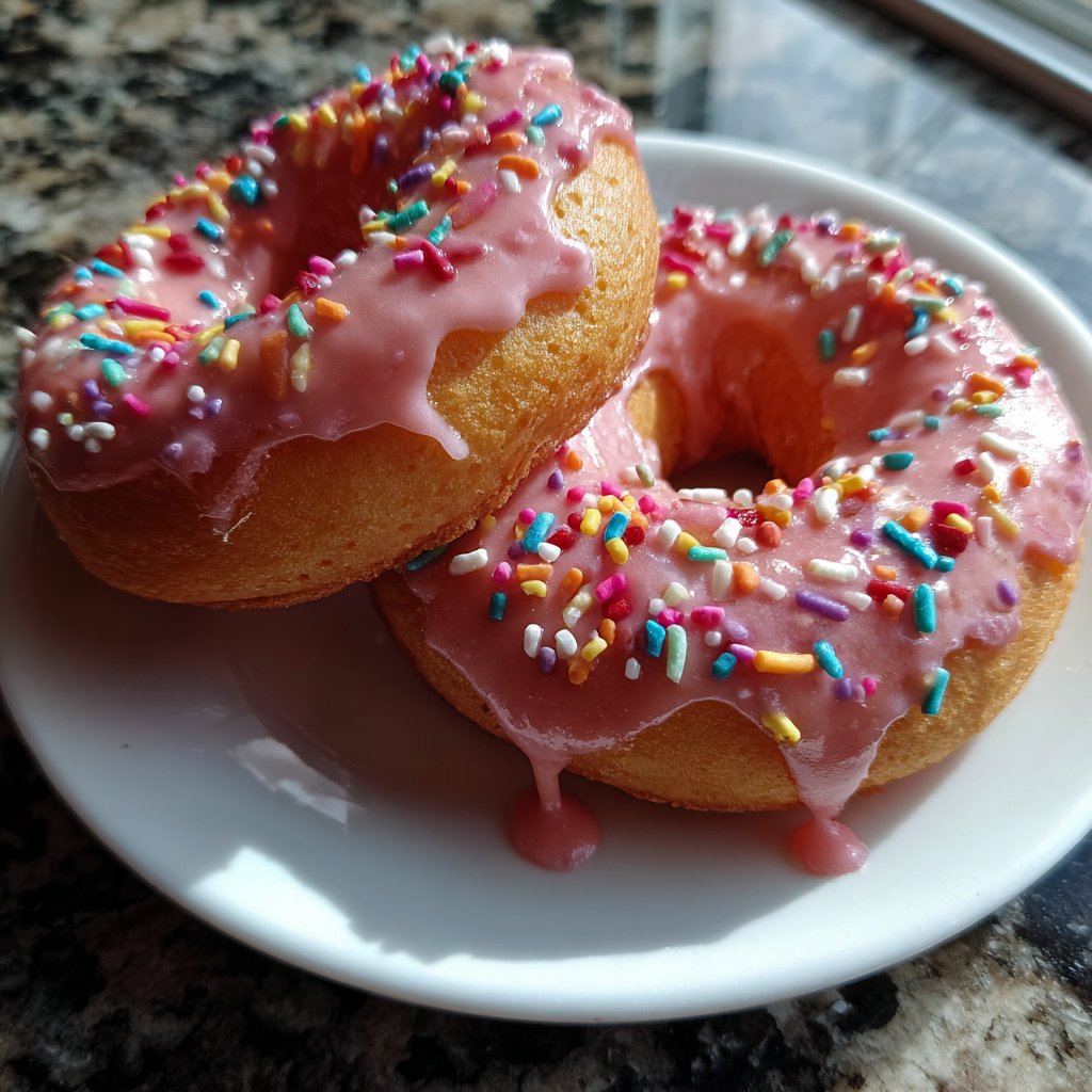 Baked Strawberry Donuts