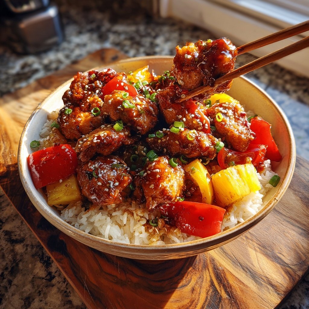 Teriyaki Chicken and Pineapple Bowl