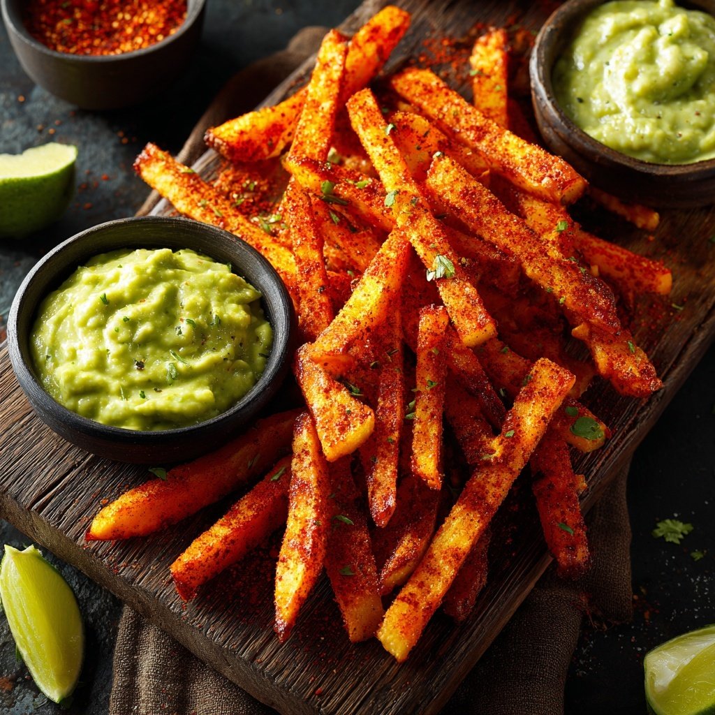 Spicy Jicama Fries with Dips