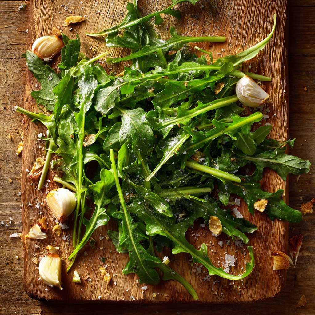 Dandelion Leaves with Garlic